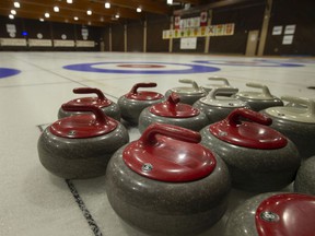 Curling stones are seen at Roseland Golf and Curling Club, Wednesday, December 8, 2021.