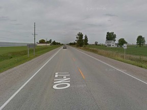 This Google Maps image shows Highway 77 north of County Road 14 in the Leamington area.
