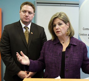 MPP Taras Natashak and Ontario NDP Leader Andrea Horwath in Windsor in February 2013.