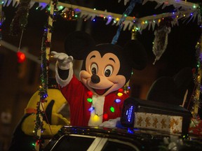 Mickey makes an appearance during the 53rd Annual Windsor Santa Claus Parade, Saturday, December 4, 2021.
