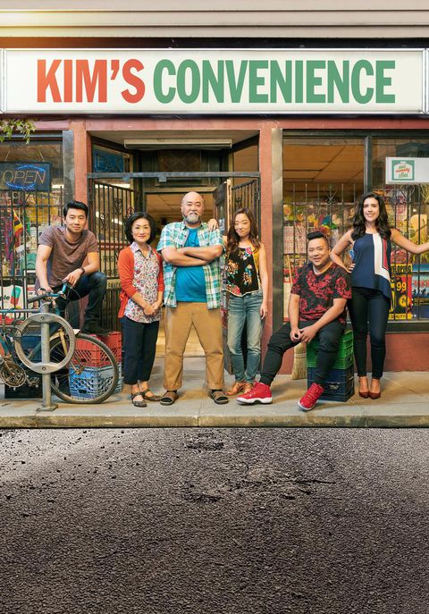 The cast of "Kim's convenience," from left to right, Simu Liu, Jean Yoon, Paul Sun-Hyung Lee, Andrea Bang, Andrew Chung and Nicole Power.