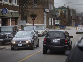 Traffic is seen in the 1000 block of Drouillard Rd., Where foot traffic is typically heavy, on Thursday, Dec. 23, 2021.
