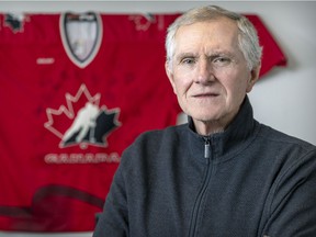 Blair Mackasey at his home in the Montreal suburb of Beaconsfield on January 12, 2022. He is working with Hockey Canada to put together Canada's men's hockey roster for the upcoming Winter Olympics in Beijing.