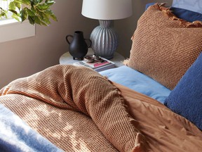 The more you wash it, the softer and more comfortable it becomes.  Ecru waffle-edge comforter set, 0, Marshalls.ca.