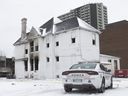 Fire and smoke damage can be seen on a building in the 800 block of Ouellette Avenue, Sunday, January 2, 2021.