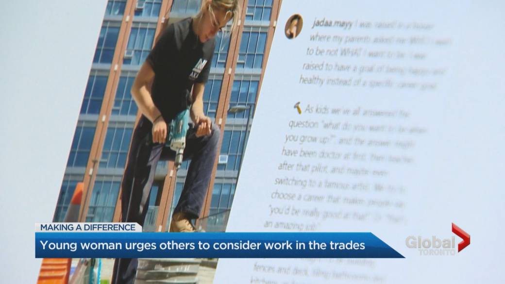 Click to play video: 'Women in trades.  Teenager uses social media to encourage women to explore their options'