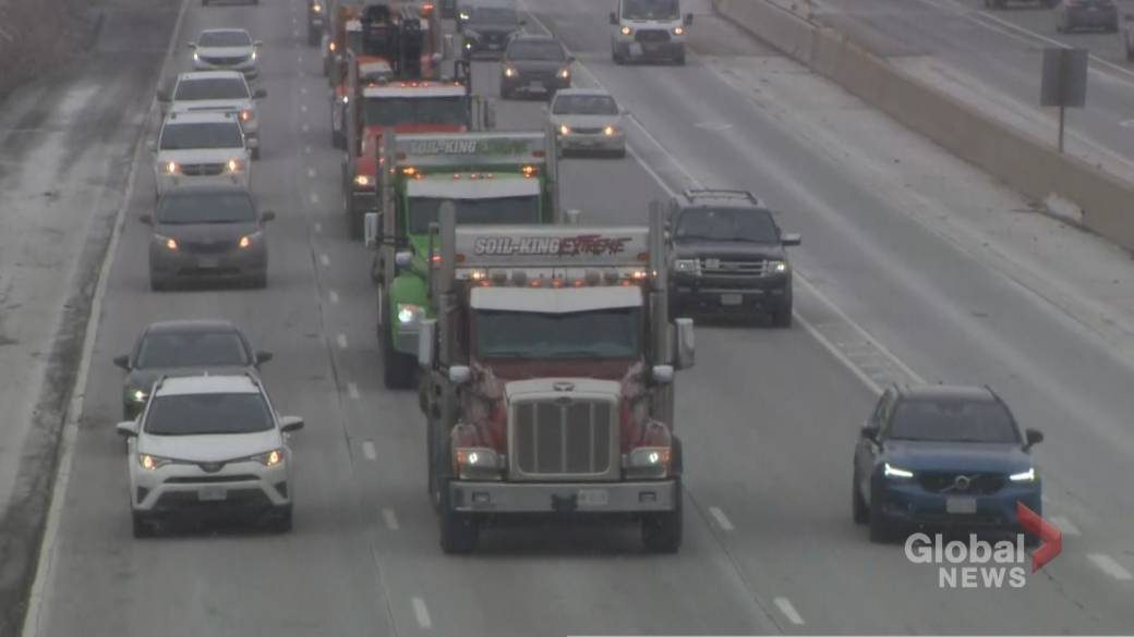 Click to play video: '' Freedom convoy 'demonstrators gather in GTA'