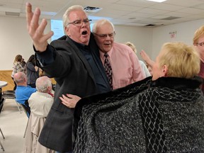 Larry Snively celebrates discovering that he won the mayor of Essex on Election Night, October 22, 2018. He has now been fined $ 10,000 for violations of the Municipal Elections Act stemming from that election.
