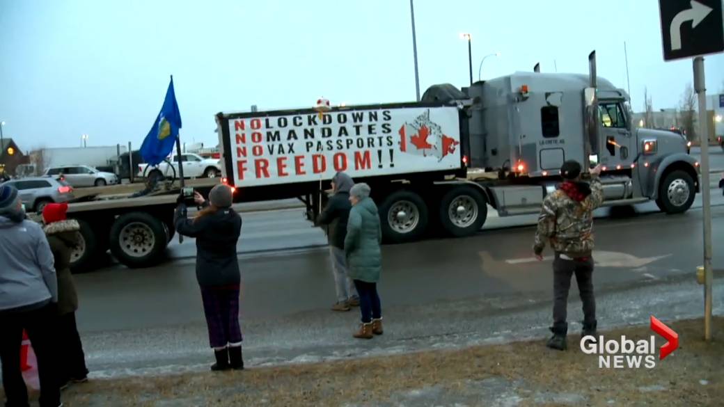 Click to play video: 'Freedom Convoy continues protest across the Prairies'