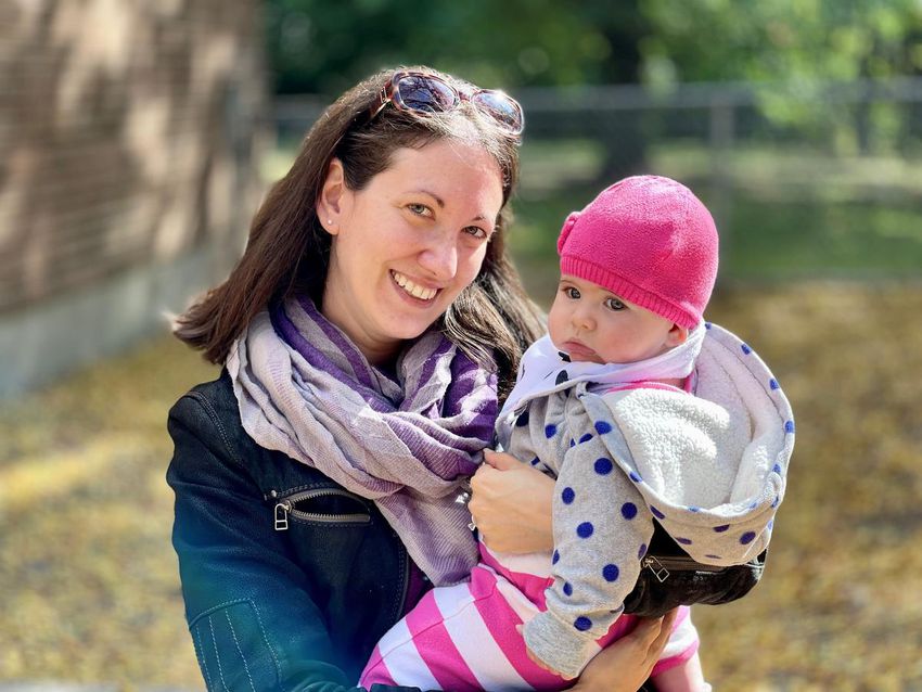 Alyssa Bobkin, a mother of two pictured in October with her youngest daughter, is frustrated and confused by the ever-changing guidelines from provincial and local public health units on how daycare centers are supposed to handle COVID cases.