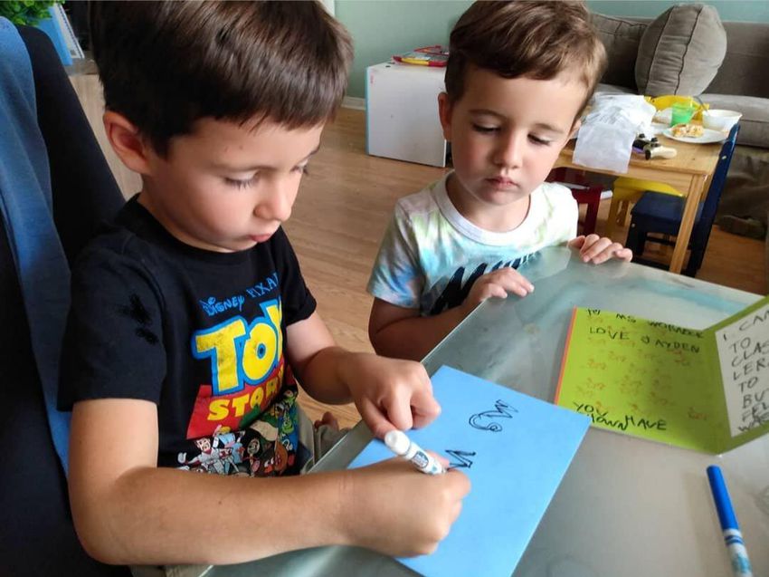 Mississauga mother Amy Hekimgil-De Sousa kept her sons Jayden, 6, left, and Jameson, 4, out of online school this week because remote learning was too stressful for them.