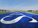 The new artificial turf field at Holy Names Catholic High School was put to the test on Tuesday, August 28, 2018, while the soccer team held practice. 