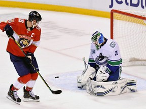 Canucks goalkeeper Thatcher Demko thwarted Panthers captain Aleksander Barkov the last time these two teams met, a 5-2 victory for the Florida hosts in Sunrise, Fla., On January 9. 2020. The Canucks begin their toughest journey against the high-flying Panthers on Tuesday.