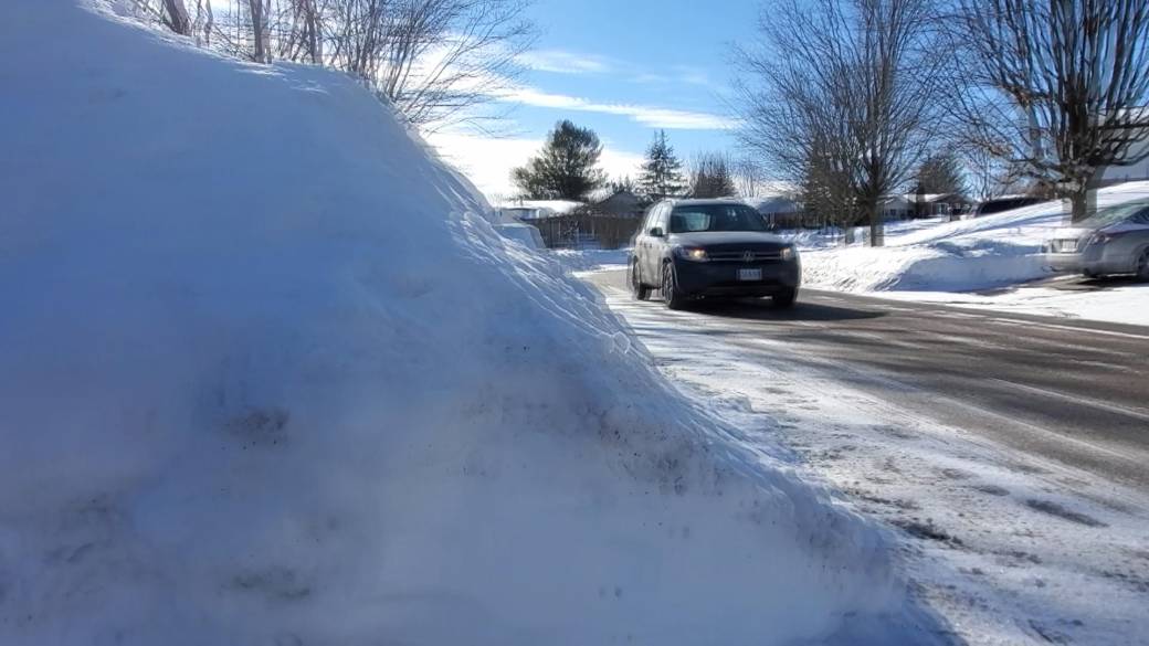 Click to Play Video: 'Peterborough Police Warn of Snowbank Blindness'