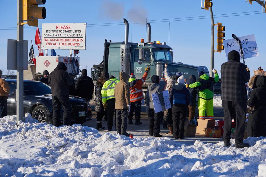 The Canadian Trucking Alliance, which has denounced the convoy protest, says more than 85 per cent of the 120,000 Canadian truck drivers who regularly traverse the border are vaccinated, but that as many as 16,000 may be sidelined due to the new restriction.