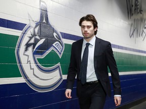 Quinn Hughes won't be walking down the aisle at Rogers Arena this week.