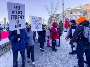 OTTAWA -- Anti vaccine mandate protests continuing in downtown Ottawa on Saturday, Feb. 5, 2022 -- . ERROL MCGIHON, Postmedia