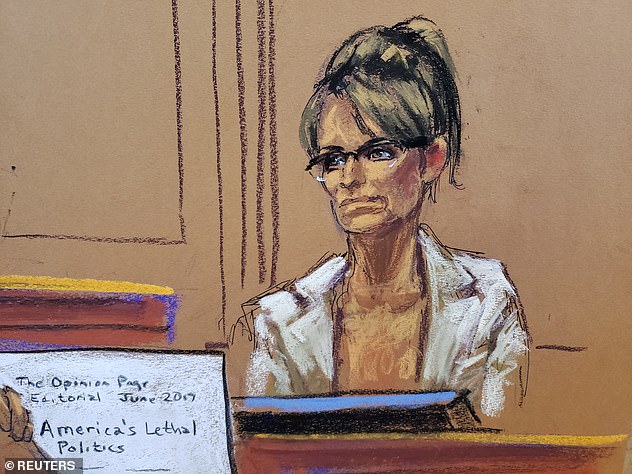 Sarah Palin, the former Alaska governor and vice presidential candidate, 57, took the stand to testify against the New York Times Thursday
