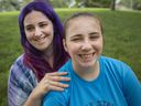 Twelve-year-old Emily Edh, and her mother, Karen Edh, are pictured in a park behind their home in Leamington, on Tuesday, July 13, 2021.