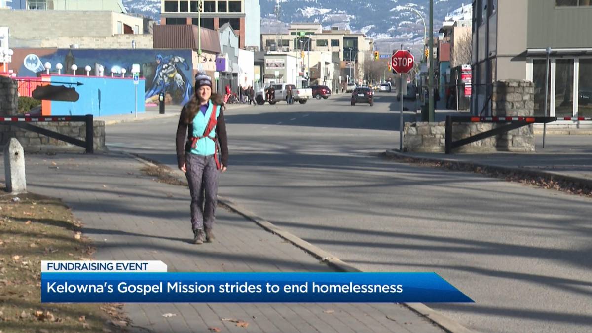 Click to play video: 'Strides to End Homelessness fundraiser aids Kelowna's Gospel Mission'