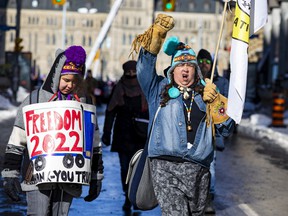 OTTAWA -- Anti vaccine mandate protests continuing in downtown Ottawa on Saturday, Feb. 5, 2022 -- . ERROL MCGIHON, Postmedia