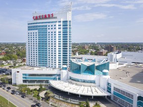 An exterior view of Caesars Windsor casino and hotel in Windsor, Ontario.  Photographed Aug. 27, 2021.