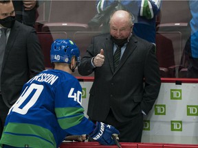 Canucks coach Bruce Boudreau has worked with Elias Pettersson, moving him to the wing at times and even putting him on the penalty kill, to get the young Swede's game going.