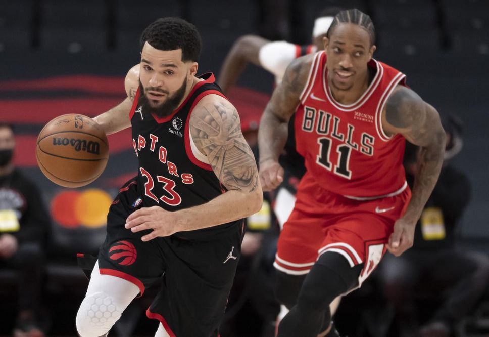 Fred VanVleet and the Raptors, who beat DeMar DeRozan's Bulls on Thursday, are playing and practicing with one eye on the demands of the post-season, though the mix could change by Thursday's trade deadline.