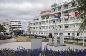 A rare Port of Windsor sight, two large passenger cruise ships are shown docked at the same time at Dieppe Park in downtown Windsor on Aug. 8, 2019. Pearl Mist, shown to the right of Victory 1, returns to the Great Lakes this year with six stops in Windsor.