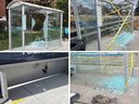 Examples of vandalism against Windsor bus shelters, as documented by Windsor police Oct. 2021 to Feb. 2022.