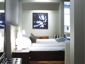 The nine guest rooms and one suite at Le Pleasant in Sutton have serene, contemporary decor.