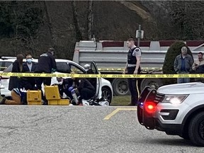 On scene at a shooting in the parking lot at the North Vancouver Superstore on March 11, 2022.