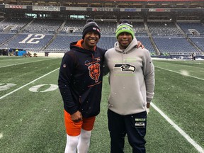 Former CFL quarterbacks Henry Burris (left) and Kerry Joseph moved on to the NFL as assistant coaches last year, with the Chicago Bears and Seattle Seahawks, respectively, Burris as an offensive quality control coach and Joseph as an assistant wide receivers coach.