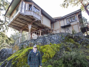 Brian Holowaychuk in front of Grouse Nest which he is renovating to house Ukrainian refugees.