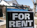 A for rent sign on the front yard in 700 block of Partington Ave. Friday, March 5, 2021.