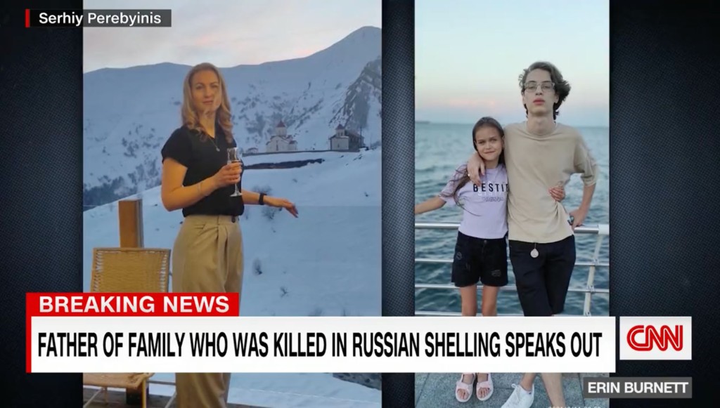 Serhiy Perebyinis a appris que sa femme et ses deux enfants avaient été tués après avoir vu en ligne une photo de leurs corps sans vie.