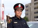 Windsor Police Chief Pam Mizuno is photographed near police headquarters. 