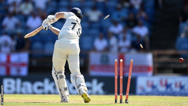 Chris Woakes is bowled