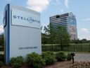 A Stellantis sign is seen outside its headquarters in Auburn Hills, Michigan, US, June 10, 2021.   