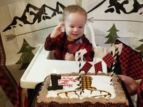 An undated photo of one-year-old Ares Starrett, who was killed in his Fort Saskatchewan home in 2019.