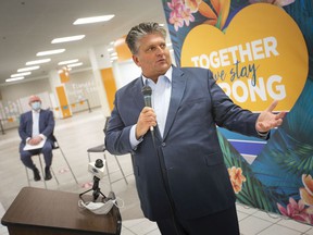 Windsor Regional Hospital CEO David Musyj speaks on the last week of operations at the mass COVID-19 vaccination clinic at the Devonshire Mall. Photographed March 29, 2022.