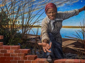 A mural of Harriet Tubman is pictured in this photo from harriettubmanmural.com.