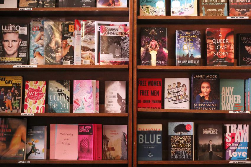 New Glad Day shop on Church is a bookstore that specializes in LGBT themed books, all the shelves are on wheels and can be turned around to convert the space into a club by night.  Michael Erickson is one of the co-owners of the bookstore.