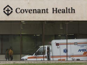 File photo of Covenant Health logo on the side of a building May 14, 2014.