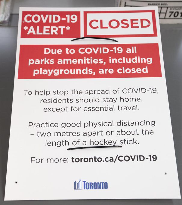 City of Toronto collection staff saved these signs from early playground closures during the pandemic.