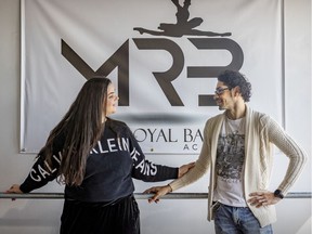Sandra Castro-Muhlbauer and husband, Diego Castro, at their Mont Royal Ballet Academy on Thursday.  They are offering free ballet classes for the children of Ukrainian refugees who have ballet experience.