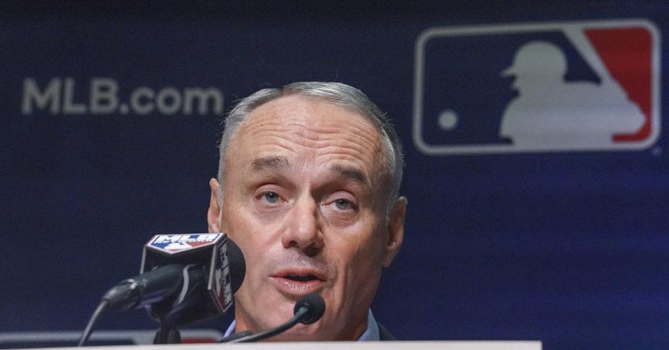 Major League Baseball commissioner Rob Manfred speaks after negotiations between the league and its players salvaged a 162-game season, now slated to start April 7.