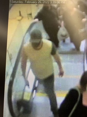 Police say a man reportedly positioned his mobile phone under the skirt of a 14-year-old girl traveling up an escalator near Simons in West Edmonton Mall on Feb. 26.