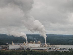 A view of the Tafisa particleboard production plant in Lac-Mégantic.
