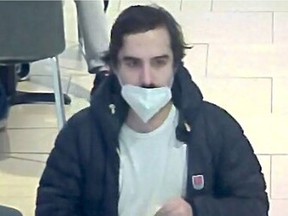 Vancouver police have released a photo of a man wanted in a series of robberies in Richmond and Vancouver since January 2022. The man is described as white man, 25- to 35-years-old, with short hair and either a mustache or full beard .  He was wearing a black puffy jacket, a white T-shirt and dark pants.